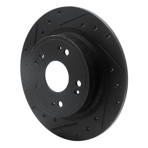 Alternative view of R1 Concepts for 05-17 Honda Accord Rear Left Drilled & Slotted Black Brake Rotor