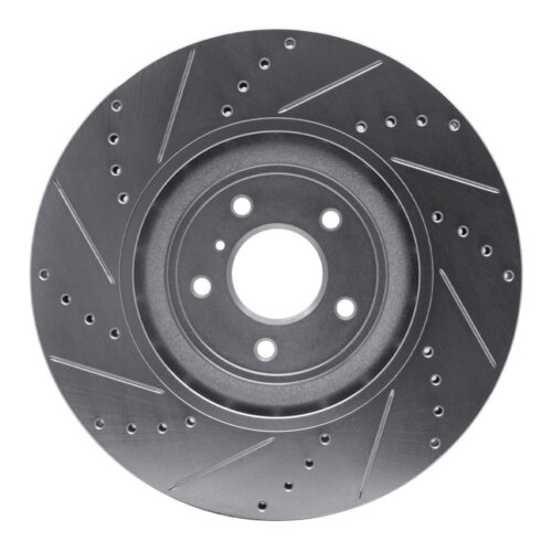 R1 Concepts for 09-20 Nissan 370Z Front Right Drilled & Slotted Silver Brake Rotor - Image 5