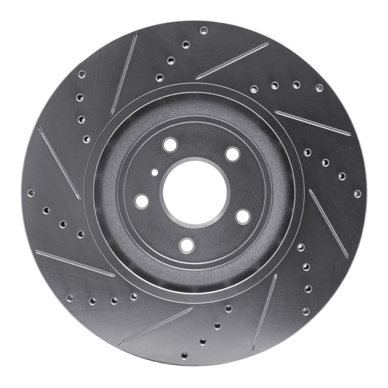 R1 Concepts for 09-20 Nissan 370Z Front Right Drilled & Slotted Silver Brake Rotor - Image 5