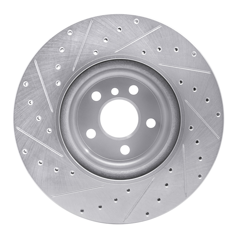 R1 Concepts for 16-25 BMW 330e xDrive Rear Right Drilled & Slotted Silver Brake Rotor - Image 5