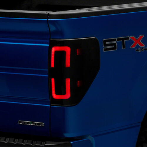 Raxiom for 2009-2014 Ford F-150 Styleside Axial Series LED Tail Lights w/ Halo- Black Housing (Smoked Lens)