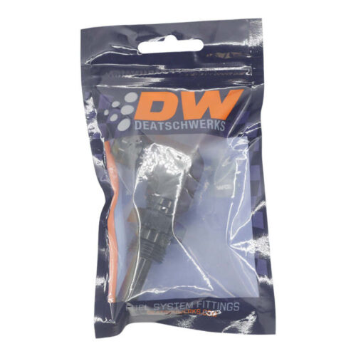 Alternative view of DeatschWerks 8AN Male Flare to Straight 3/8in Single Hose Barb - Anodized Matte Black