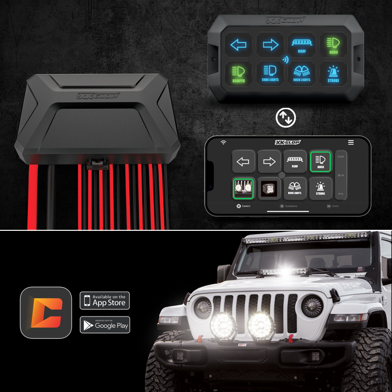 XKGlow XKcommand Bluetooth Switch Panel for Lights 12V Accessory Offroad - Image 2