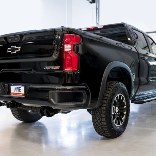 AWE Tuning Tips for 22-23 GMC Sierra 1500 AT4X 6.2L 0FG Catback Split Dual (Flat Bumper) - Diamond Black - Image 3