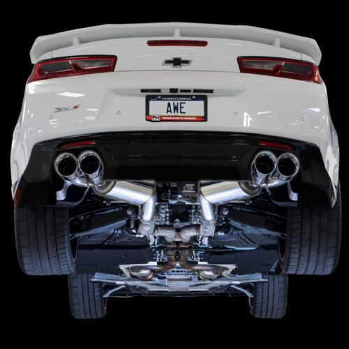 Alternative view of AWE Tuning Axle-Back Exhaust - Touring Edition (Quad Chrome Silver Tips) for 16-19 Chevrolet Camaro SS