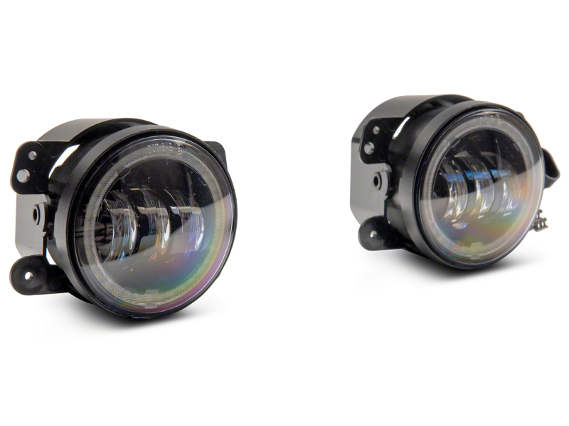 Raxiom for 2007-2018 Jeep Wrangler JK Axial Series 4-In LED Fog Lights w/ Halo