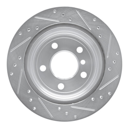 R1 06-20 BMW 430I Gran Coupe Rear Left Drilled & Slotted Silver Brake Rotor - Image 5
