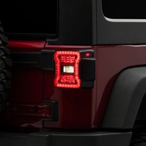 Raxiom for 2007-2018 Jeep Wrangler JK LED Tail Lights- Red Housing- Smoked Lens - Image 2