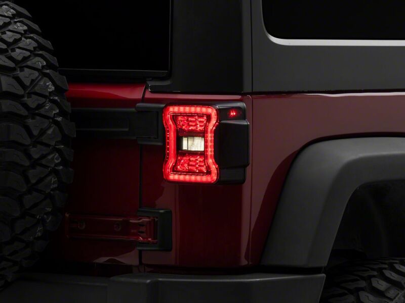 Raxiom for 2007-2018 Jeep Wrangler JK LED Tail Lights- Red Housing- Smoked Lens - Image 2