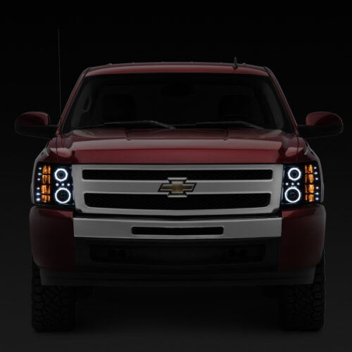 Raxiom for 2007-2013 Silverado 1500 Super White LED Halo Projector Headlights- Black Housing (Clear Lens) - Image 7