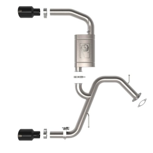 aFe Power Takeda Hyundai Elantra N 22-23 L4-2.0L (t) 3in SS Axle-Back Exhaust System w/ Black Tips - Image 2