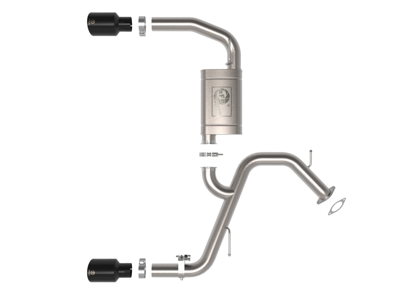 aFe Power Takeda Hyundai Elantra N 22-23 L4-2.0L (t) 3in SS Axle-Back Exhaust System w/ Black Tips - Image 2