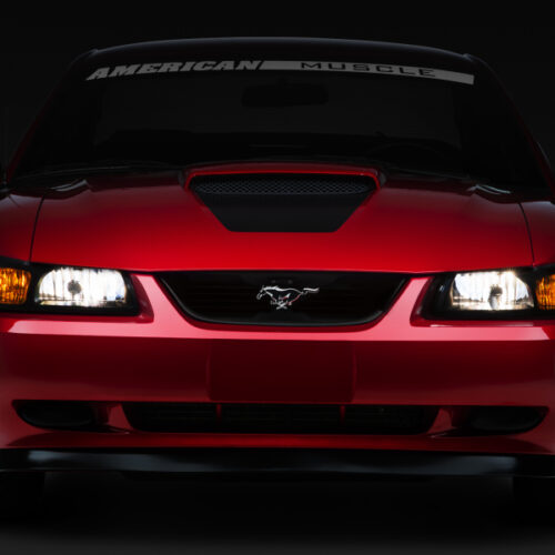 Raxiom for 1999-2004 Ford Mustang Axial Series OE Style Headlights- Black Housing (Smoked Lens)