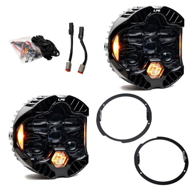 Baja Designs 07-18 Jeep Wrangler JK DOT LP6 LED Headlight Kit (For LED Headlights)- Amber - Image 2