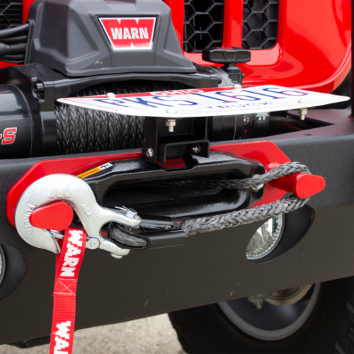 Fishbone Offroad 2018+ Jeep Wrangler JL - Black Aluminum Hawse Fairlead License Plate Mount - Image 8