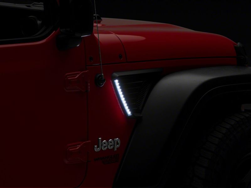 Raxiom for 2018-2023 Jeep Wrangler JL LED Fender Vent Lighting w/ DRL and Turn Signal - Image 7