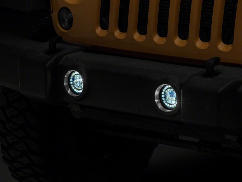 Raxiom for 2007-2018 Jeep Wrangler JK 18-23 Jeep Wrangler JL Axial Series Nighthawk LED Fog Lights - Image 8