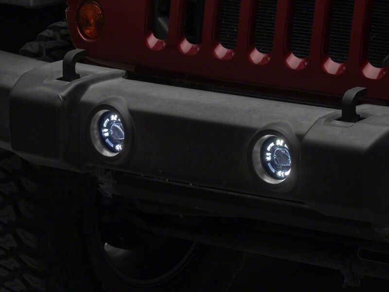 Raxiom for 2007-2018 Jeep Wrangler JK V2 LED Switchback Fog Lights with Amber Turn Signal and Halo Rings - Image 10