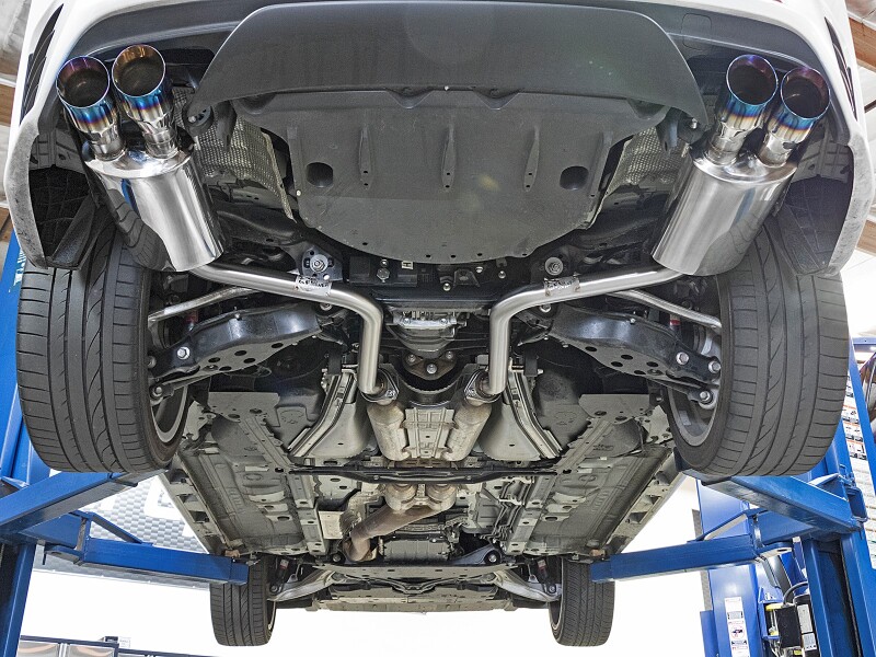 aFe Power Takeda 16-17 Lexus RC 200T 2.0L (t) 2in. SS Axle-Back Exhaust System w/Polished Blue Tips - Image 7