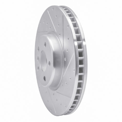 Alternative view of R1 Concepts for 16-25 BMW i4 Right Front Drilled & Slotted Silver Brake Rotor
