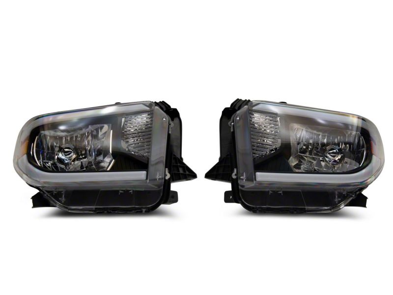 Raxiom for 2014-2021 Toyota Tundra Axial Series Headlights w/ LED Bar- Black Housing (Clear Lens) - Image 2