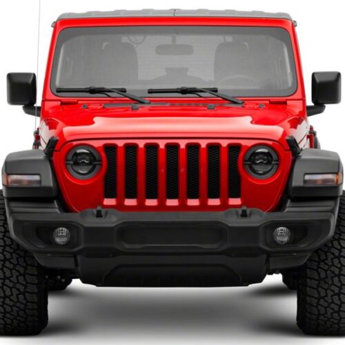 Raxiom for 2018-2023 Jeep Wrangler JL Axial Series 9-In LED Angel Eye Headlights- Black Housing (Clear Lens) - Image 4