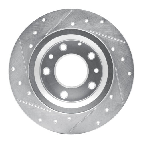 R1 Concepts for 98-15 Ford Fusion Rear Right Drilled & Slotted Silver Brake Rotor - Image 5