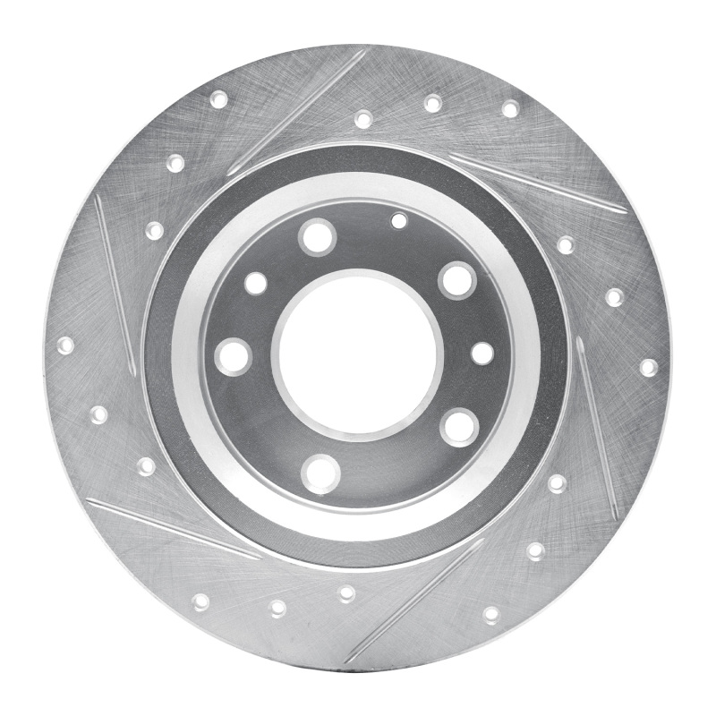 R1 Concepts for 98-15 Ford Fusion Rear Right Drilled & Slotted Silver Brake Rotor - Image 5