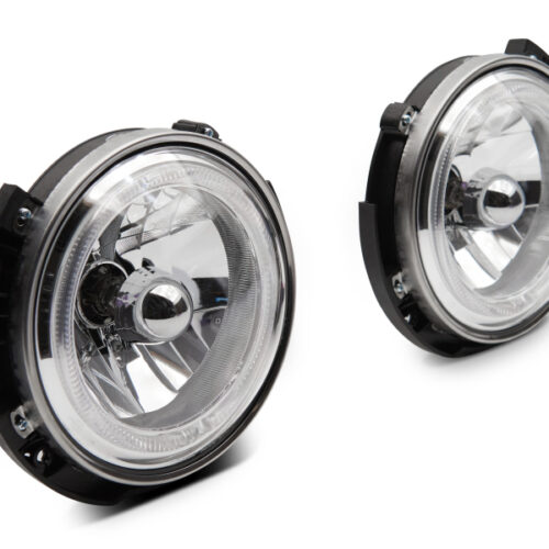Raxiom for 2007-2018 Jeep Wrangler JK LED Halo Headlights- Chrome Housing (Clear Lens)