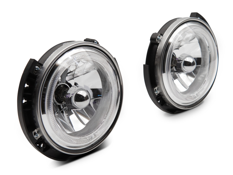 Raxiom for 2007-2018 Jeep Wrangler JK LED Halo Headlights- Chrome Housing (Clear Lens)