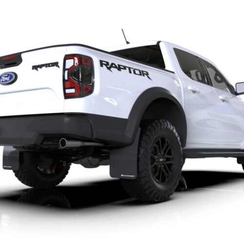 Rally Armor 23-26 Ford Ranger Raptor Black UR Mud Flap White Logo - Image 2