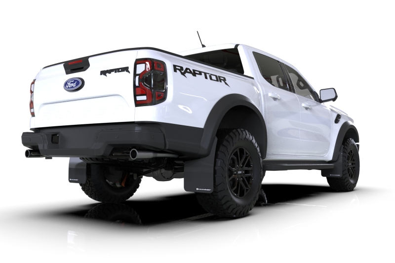 Rally Armor 23-26 Ford Ranger Raptor Black UR Mud Flap White Logo - Image 2