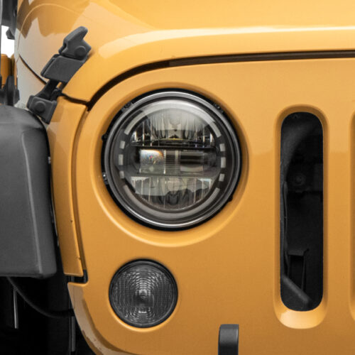 Raxiom for 1997-2018 Jeep Wrangler TJ/JK Axial 7-Inch LED Headlights w/ DRL- Black Housing (Clear Lens) - Image 9