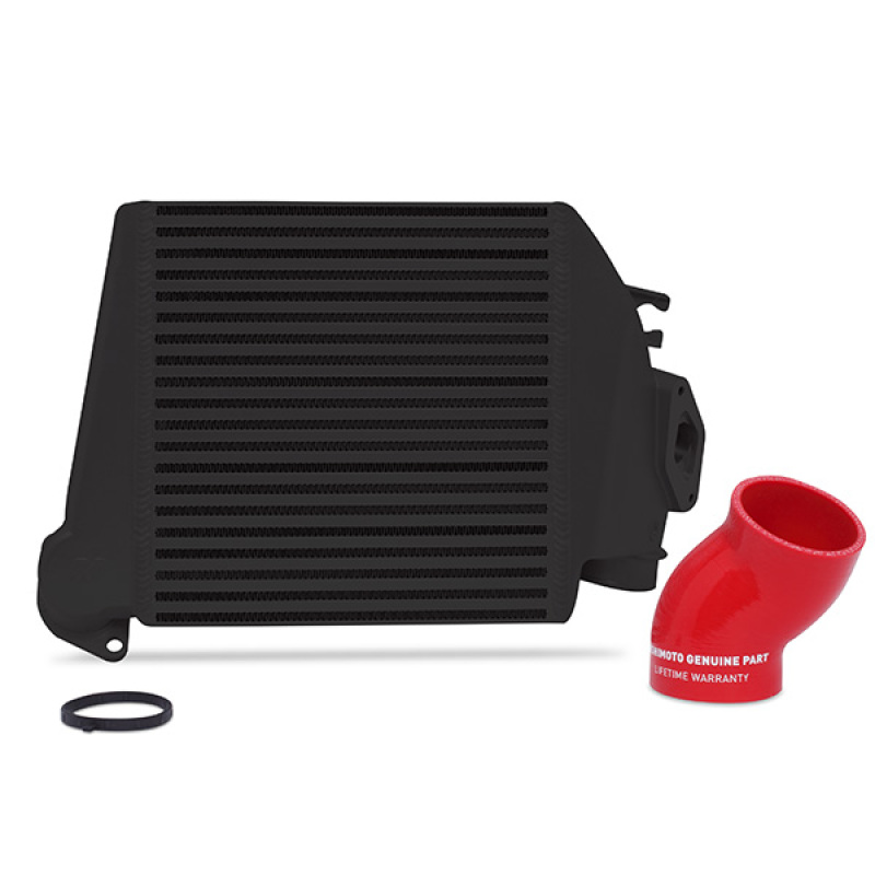 Mishimoto Intercooler Kit - Powder Coated Black & Red Hoses for 08-14 Subaru WRX Top-Mount