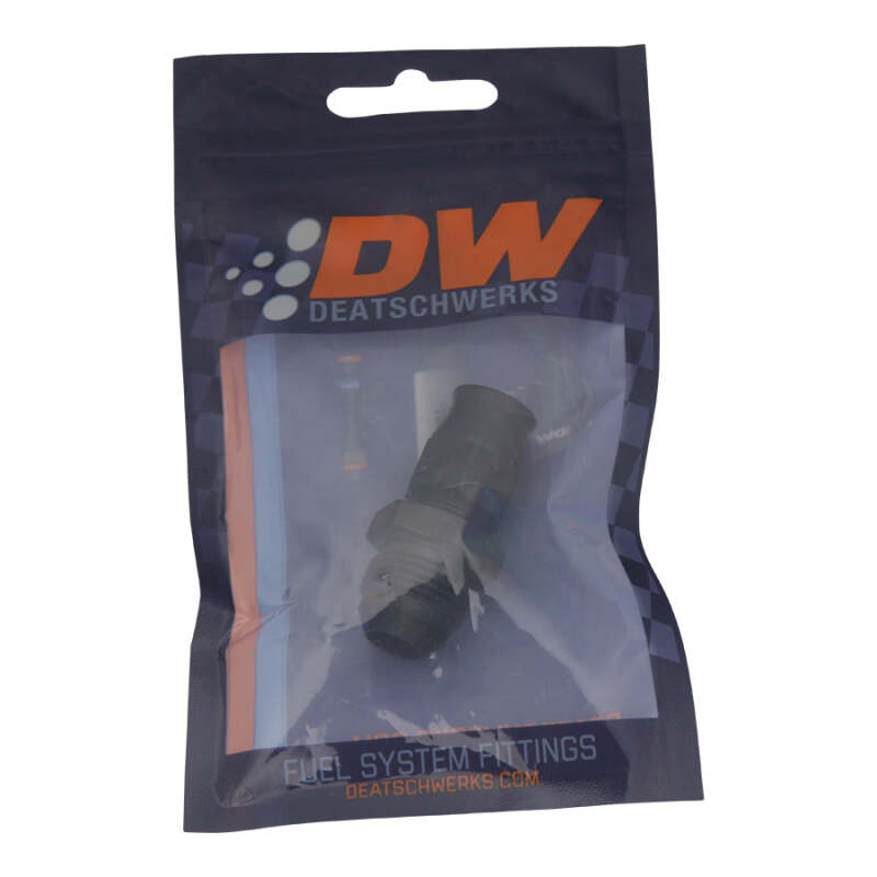DeatschWerks 8AN Male Flare to 3/8in Hardline Compression Adapter - Anodized Matte Black - Image 2