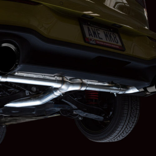 Alternative view of AWE Tuning 2022 VW GTI MK8 Track Edition Exhaust - Diamond Black Tips