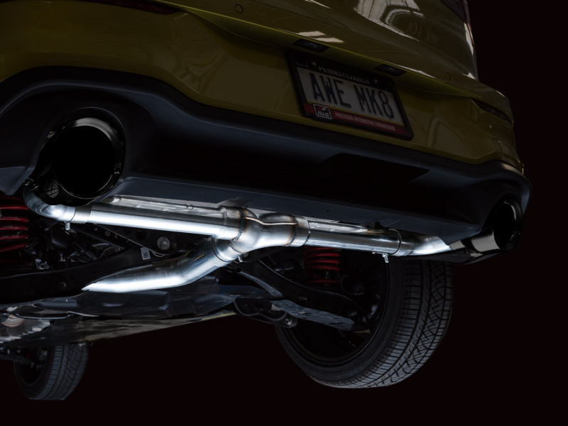 AWE Tuning 2022 VW GTI MK8 Track Edition Exhaust - Diamond Black Tips - Image 2
