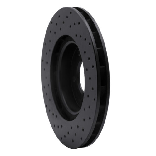 R1 Concepts for 95-99 BMW M3 E36 Left Front Drilled Black Brake Rotor - Image 5