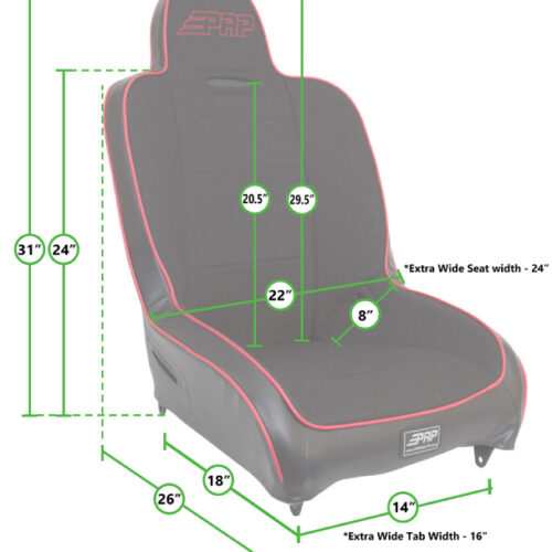 Alternative view of PRP 97-02 Jeep Wrangler TJ Premier High Back Suspension Seats Kit (Pair) - Black
