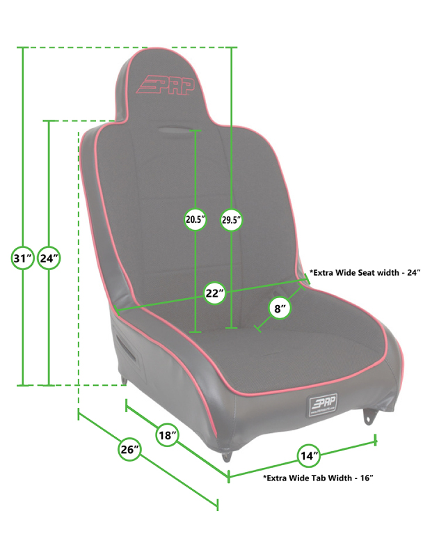 PRP 97-02 Jeep Wrangler TJ Premier High Back Suspension Seats Kit (Pair) - Black - Image 2