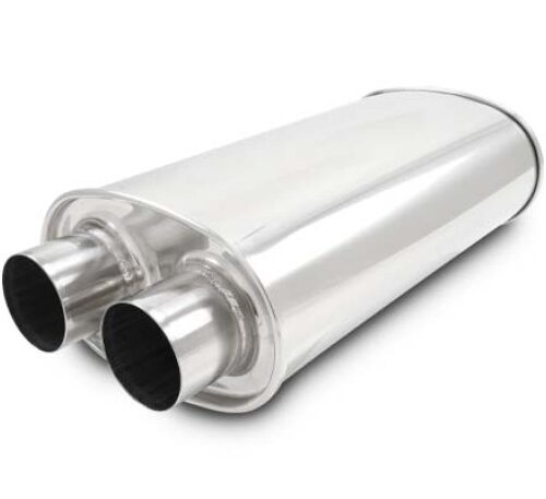 Vibrant Universal Streetpower 3in Stainless Steel Dual In-Out Oval Muffler - Image 2