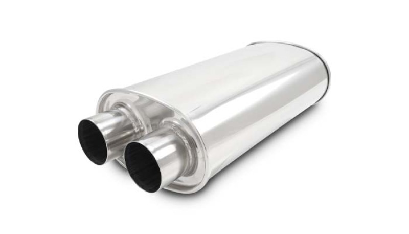 Vibrant Universal Streetpower 3in Stainless Steel Dual In-Out Oval Muffler - Image 2