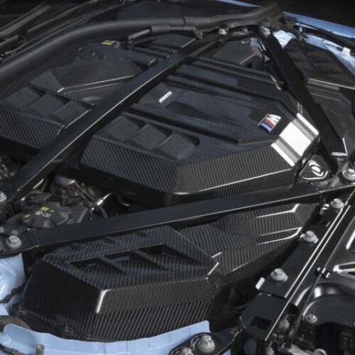 Dinan for 21-27 BMW M2/M3/M4 (G80/G82/G87) Gloss Carbon Fiber Engine Cover w/Matte Accents - Image 6