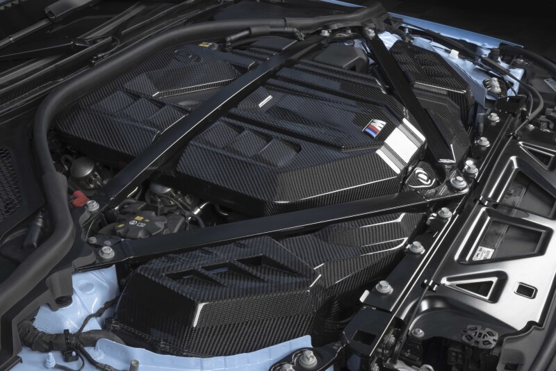 Dinan for 21-27 BMW M2/M3/M4 (G80/G82/G87) Gloss Carbon Fiber Engine Cover w/Matte Accents - Image 6
