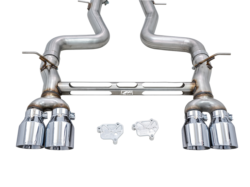 AWE Tuning Track Edition Cat-Back Exhaust - Chrome Silver Tips for BMW F8X M3/M4 - Image 2