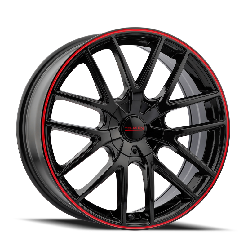 Touren 3260 TR60 17x7.5 / 5x110/115 BP / 42mm Offset / 72.62mm Hub Gloss Black w/ Red Ring Wheel