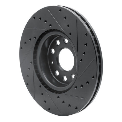 DFC 05-25 Audi TT Front Left Drilled & Slotted Black Brake Rotor - Image 4