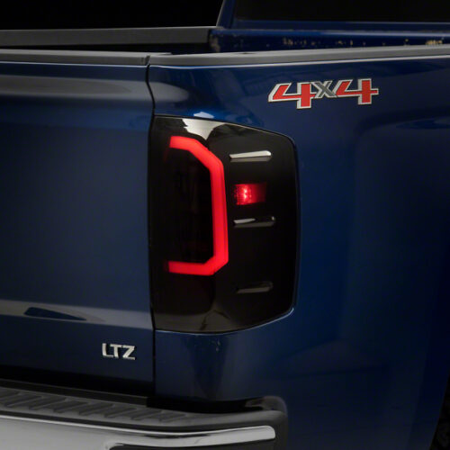Raxiom for 2014-2018 Chevrolet Silverado 1500 Axial Series LED Tail Lights- Black Housing (Smoked Lens)