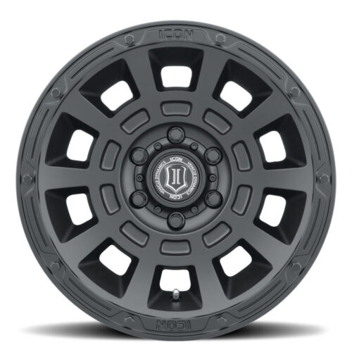 ICON Thrust 17x8.5 6x5.5 0mm Offset 4.75in BS Satin Black Wheel - Image 3