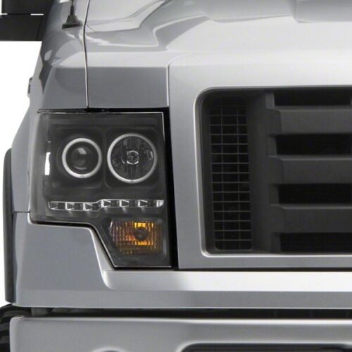 Raxiom for 2009-2014 Ford F-150 G2 Super White LED Halo Projector Headlights- Black Housing- Clear Lens - Image 4